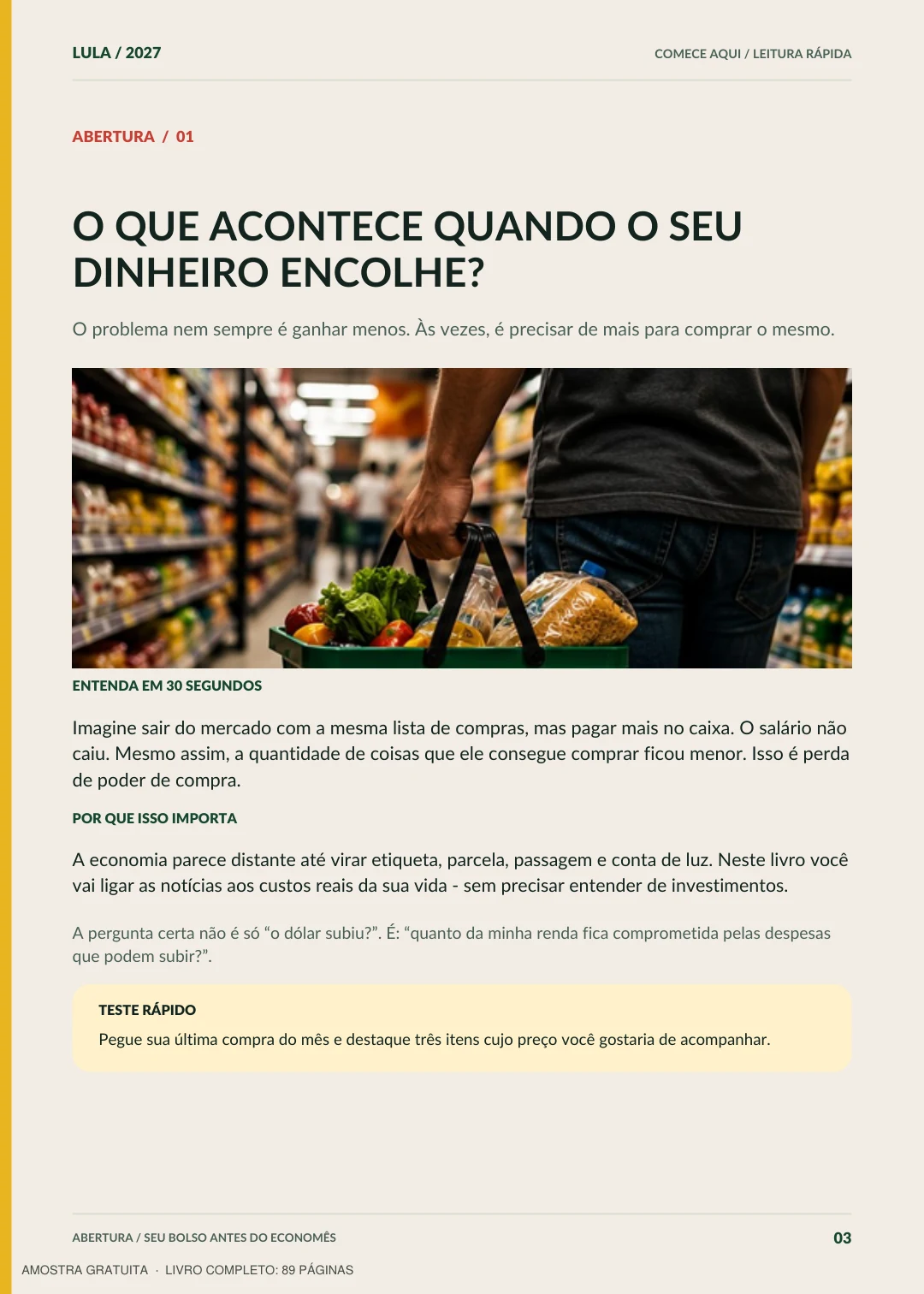 Página 3 do livro: O que acontece quando o seu dinheiro encolhe?